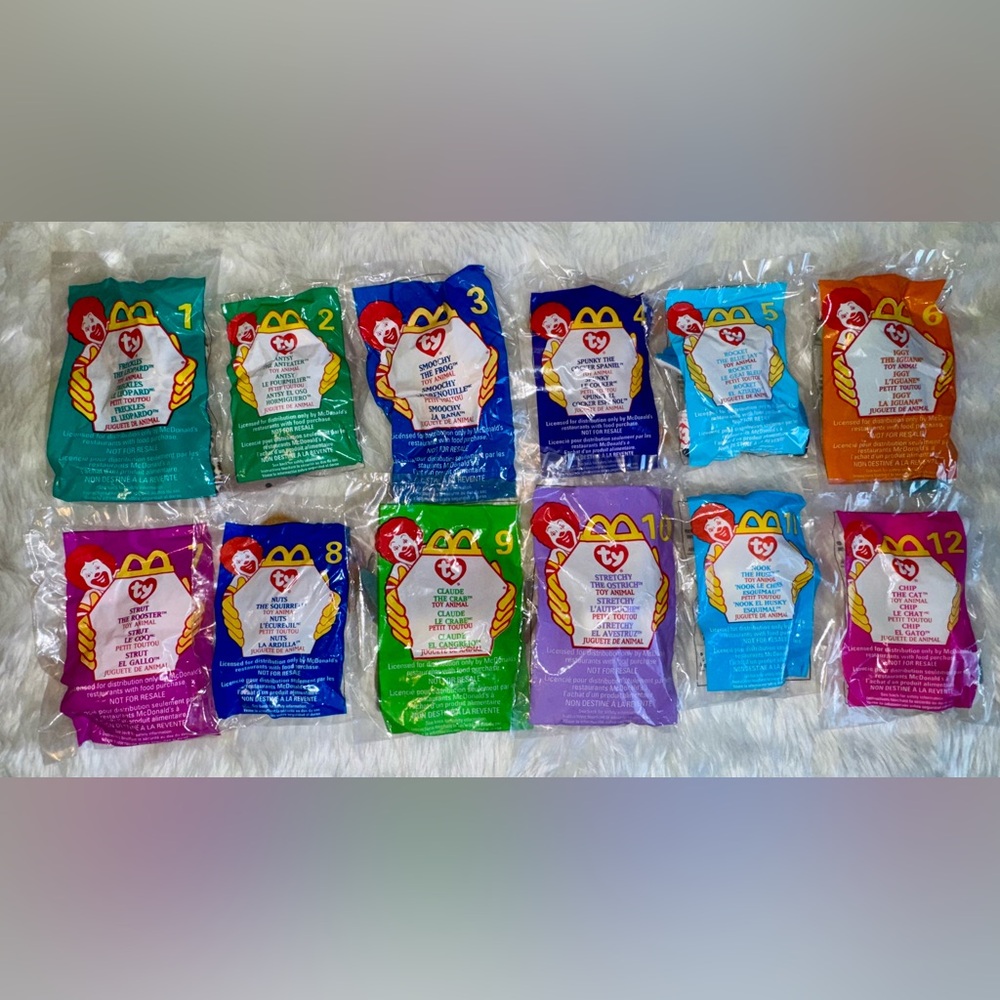 ⭐️Set 2⭐️ BNIP McDonald’s Happy Meal Toys Teeny Beanie Babies 1999